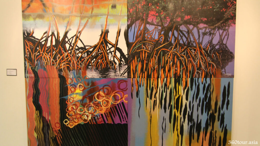 The artistic painting of mangroves roots.