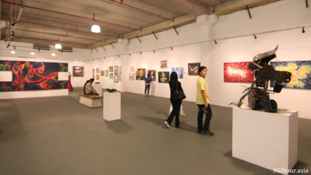 People visiting the Art Exhibition. 