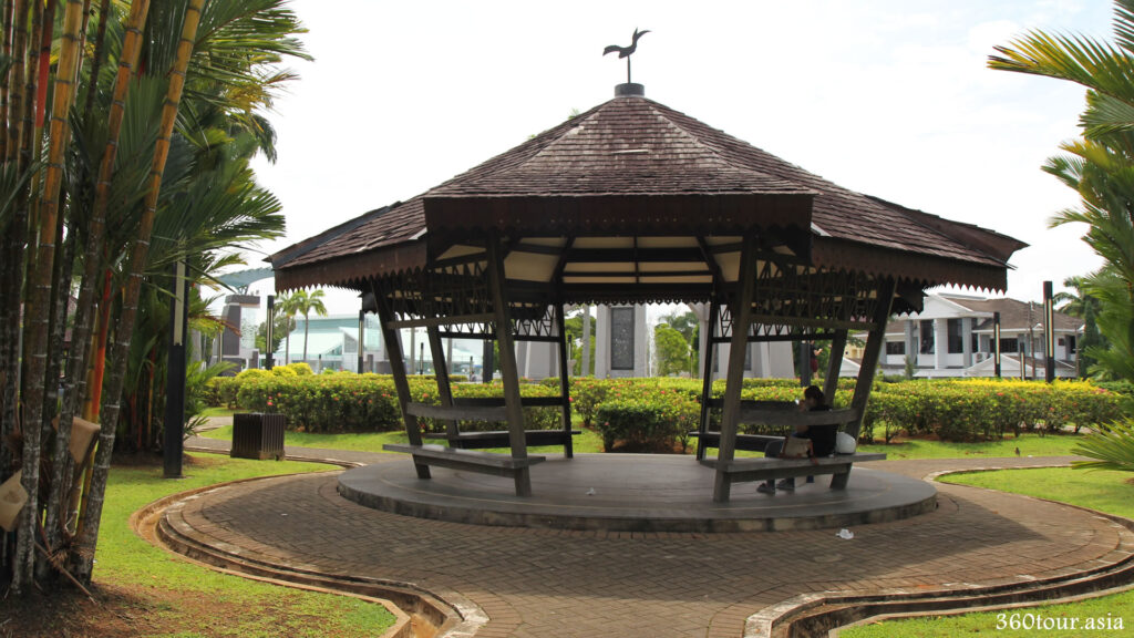 The closed up view Baruk Pavilion at Friendship Park Kuching