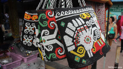 Hand craft bag make from colorful beads.