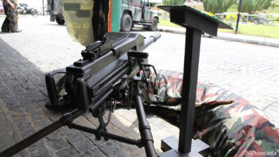 The 40mm Automatic Grenade Launcher (AGL) , weight 34.3KG (63.8KG fully equipped), capable of 2200Meters maximum shooting range, with 40-60 rounds per minute in semi-auto or 325-375 rounds per minute in automatic mode.