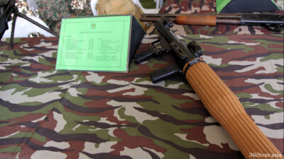 The Rocket Propelled Grenade launcher 7 (RPG-7). Weight 5.87Kg, length 950mm. 
