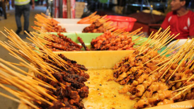 Local favorite satay, from beef to chicken.