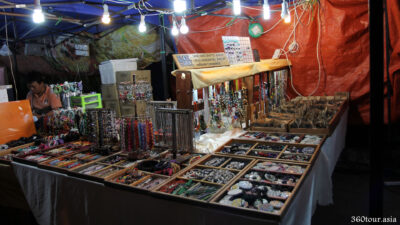 The hand crafted jewelry stall, selling various jewelry and furnishings.