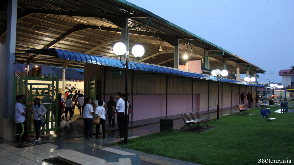 Outside view of the Mini Stadium in the evening