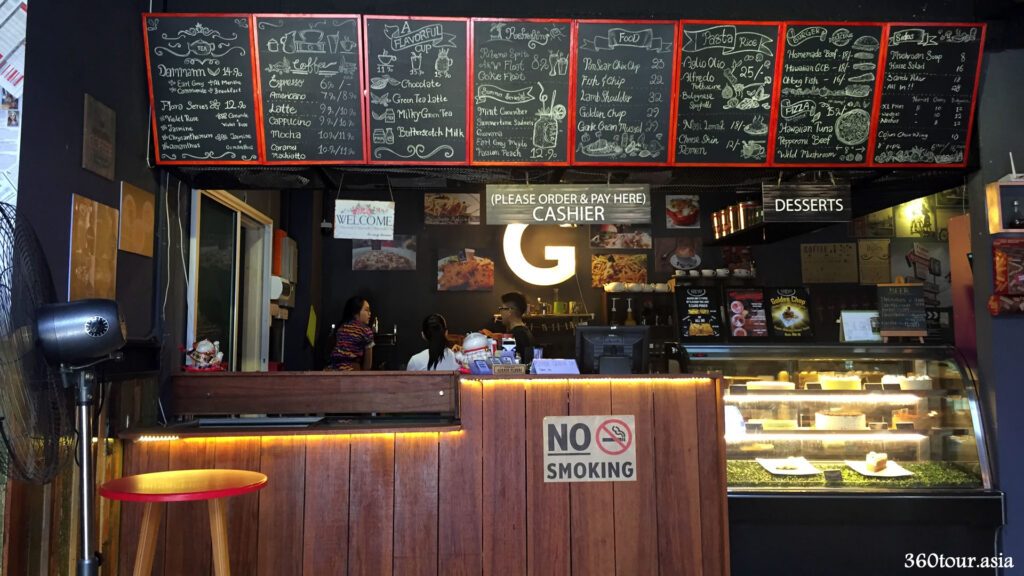 The main ordering counter and cashier.