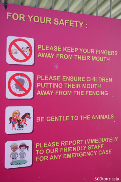 Signage on safety tips at the farm house