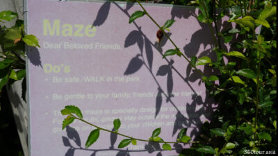 The signage on the Maze entrance