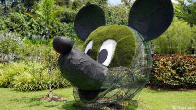 Another view of the Mickey Mouse Garden Sculpture