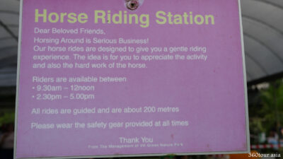 The Signage on the Horse Riding Station