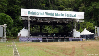 The Rainforest World Music Festival Outdoor Stage that host the night stage performance event