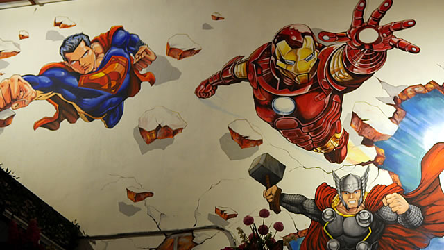 The mural at Container City Food Court Miri