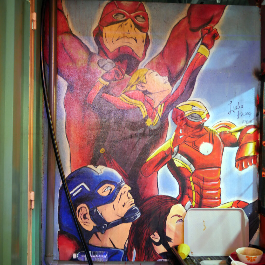 The superheroes murals