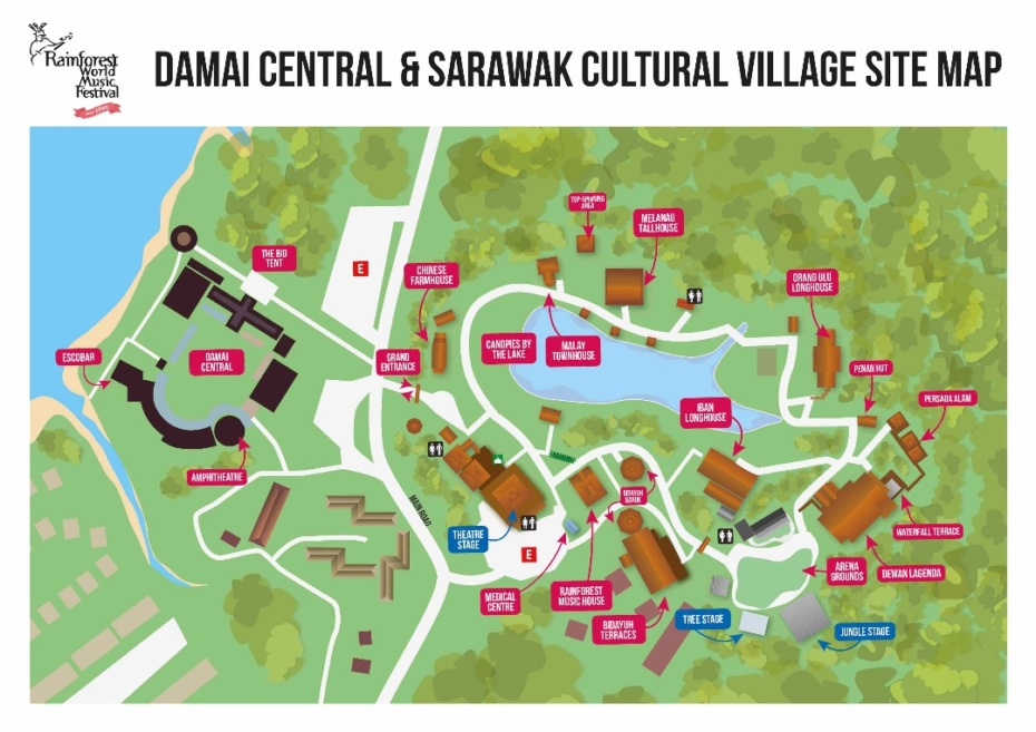 Festival grounds this year include the Sarawak Cultural Village and Damai Central