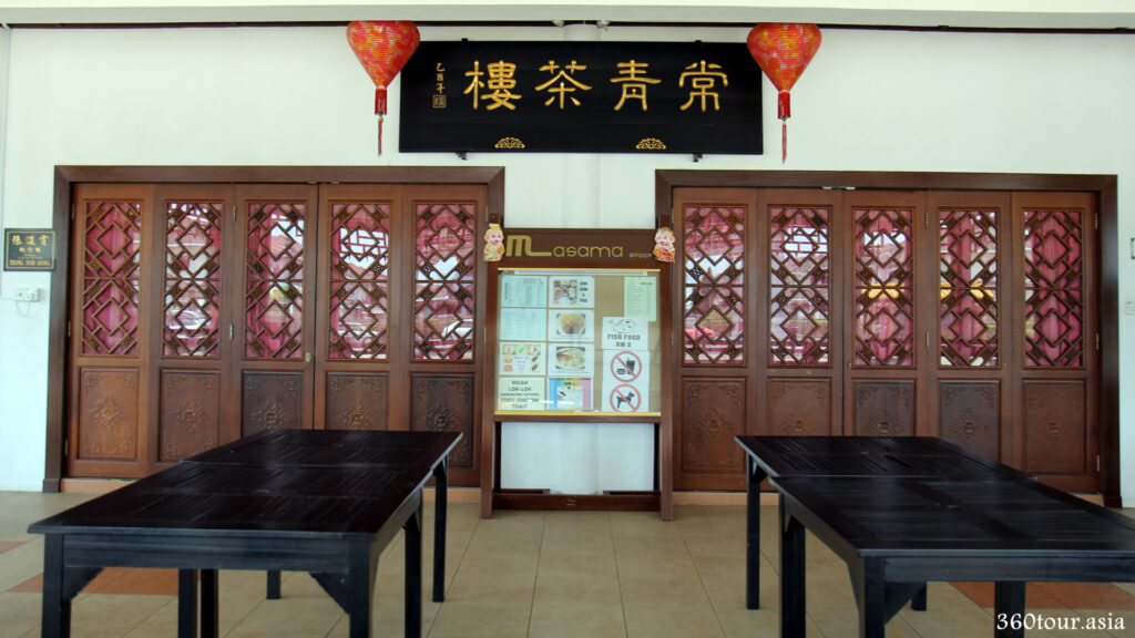 The Tea Pavilion carved wooden doors