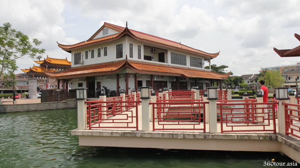 The Tea Pavilion is connected with the Zig Zag Bridge