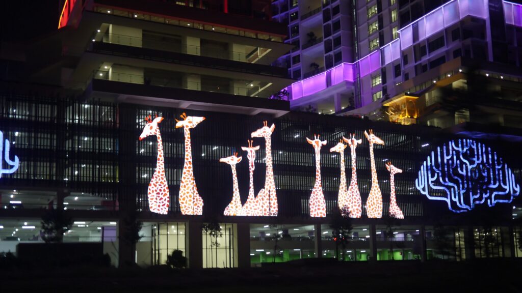 The digital giraffe lights