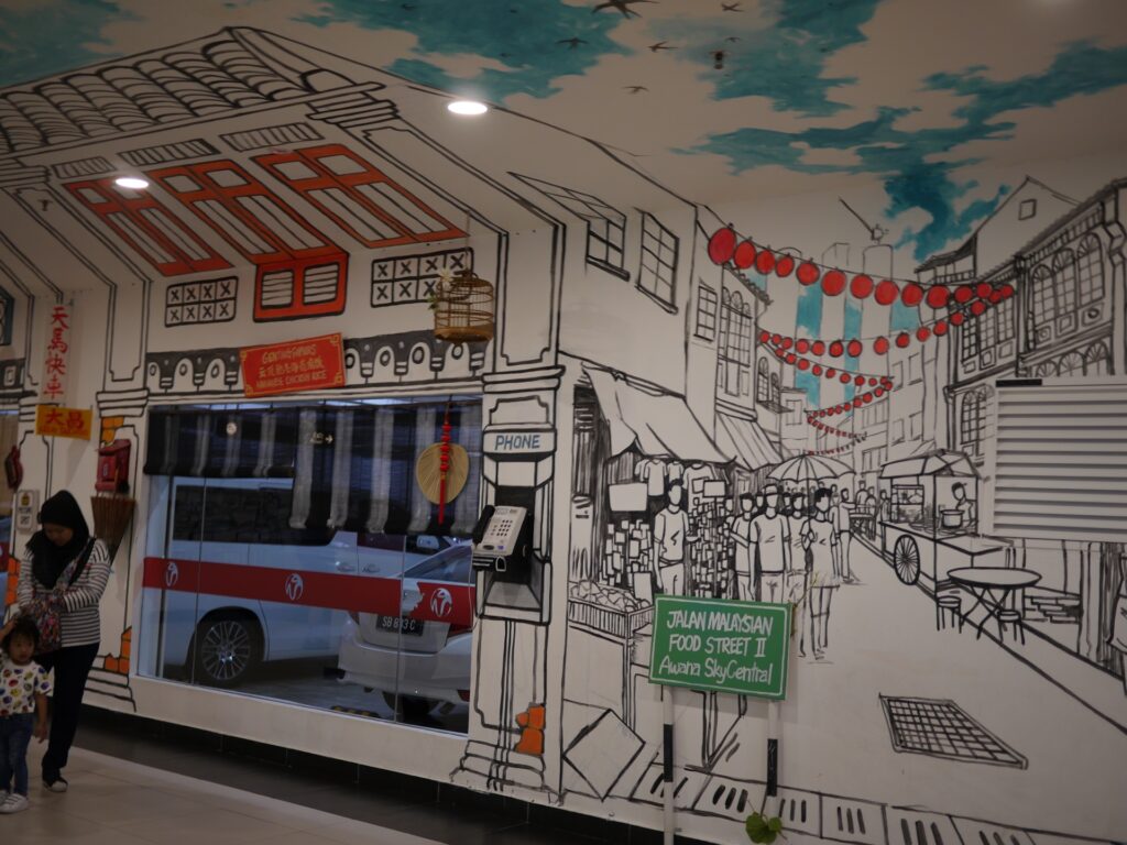 mural depicts a typical china street