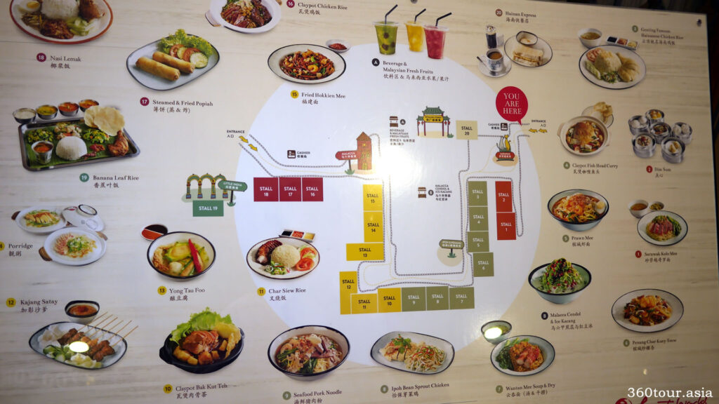 马来西亚美食街餐馆地图