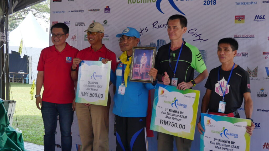 Winners for the 42KM Full Marathon men veteran