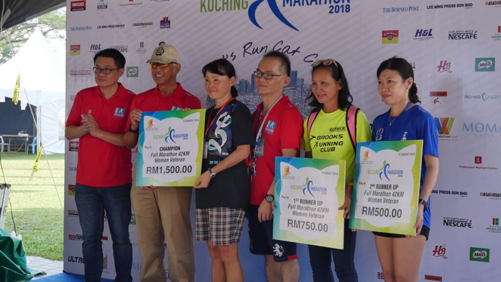 Winners for the 42KM Full Marathon women veteran
