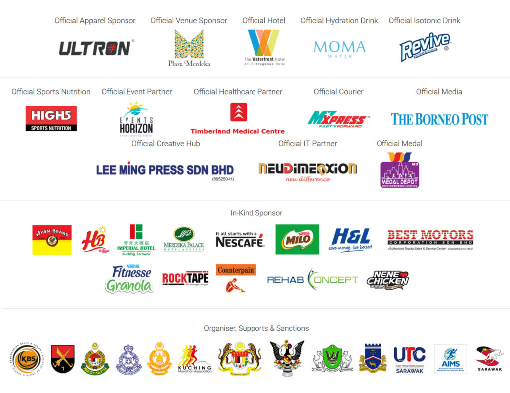 The Official Sponsors of the Kuching Marathon 2018