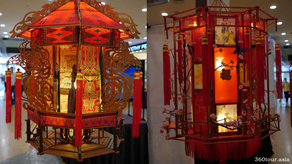 The display of the lanterns from the lantern making competition