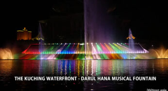 砂拉越古晉河濱公園的Darul Hana音樂噴泉