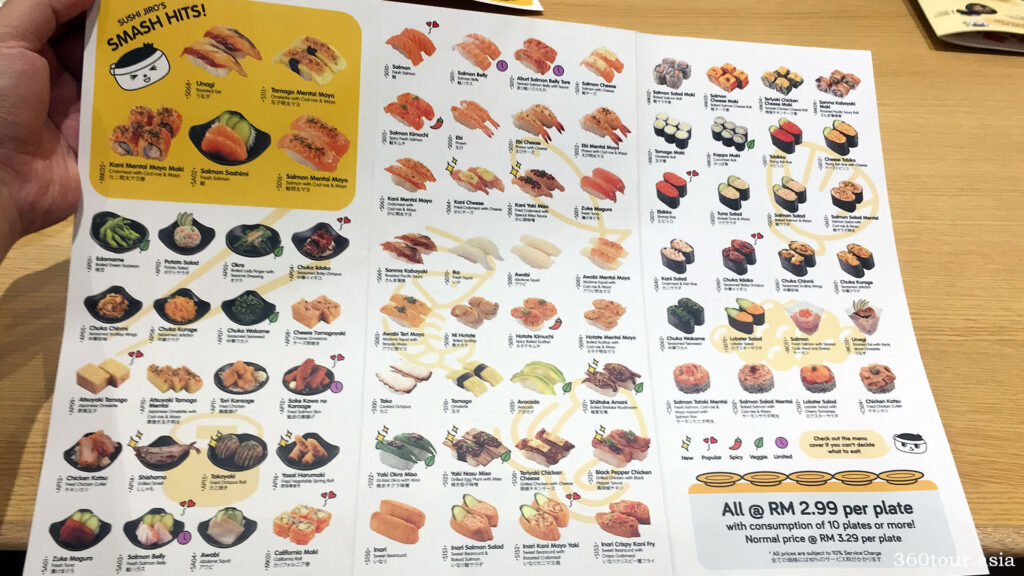 寿司二郎菜单