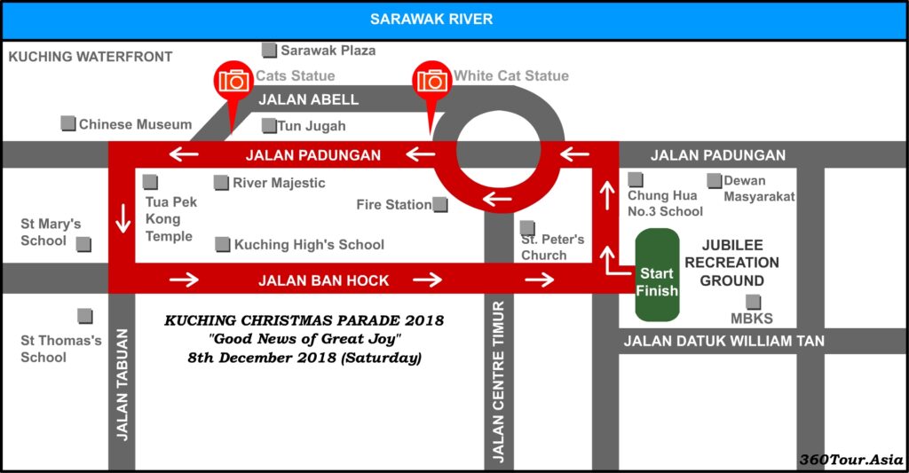 The Parade Route of Kuching Christmas Parade 2018