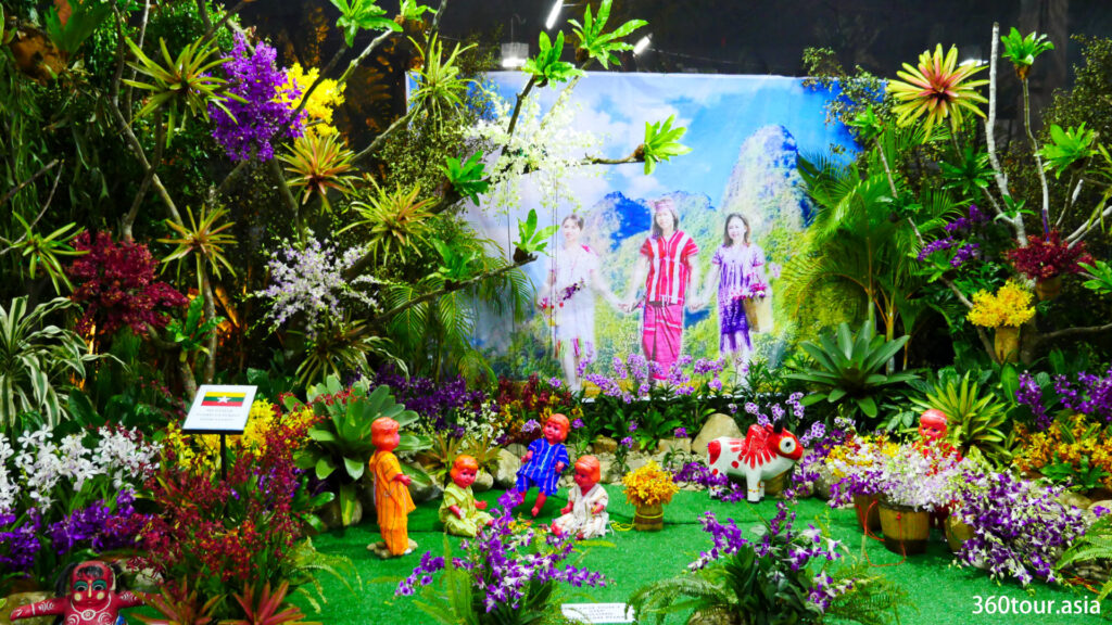 The Orchid Landscape by Floriculturist Association from Myanmar, featuring a Children Orchid Garden. 