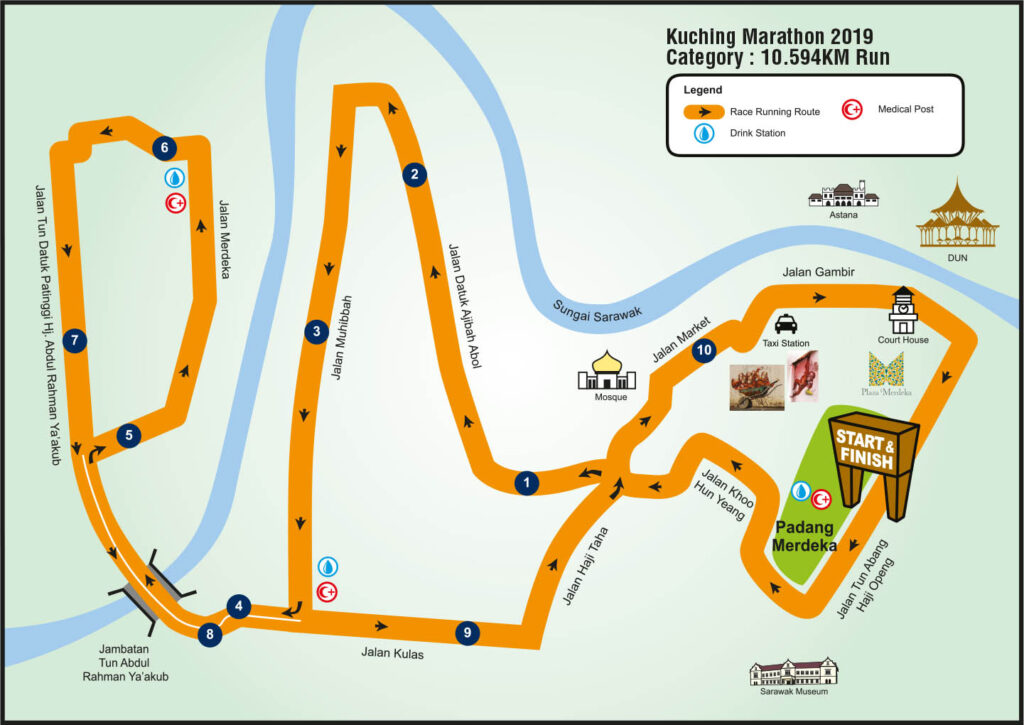 The official route of the 10Km Run.
