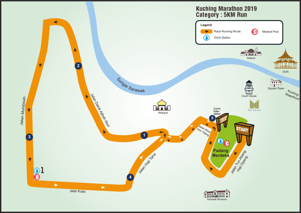 The official route of the 5Km Run.