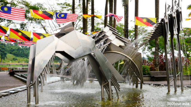 The Hornbill Fountain at Kuching Waterfront