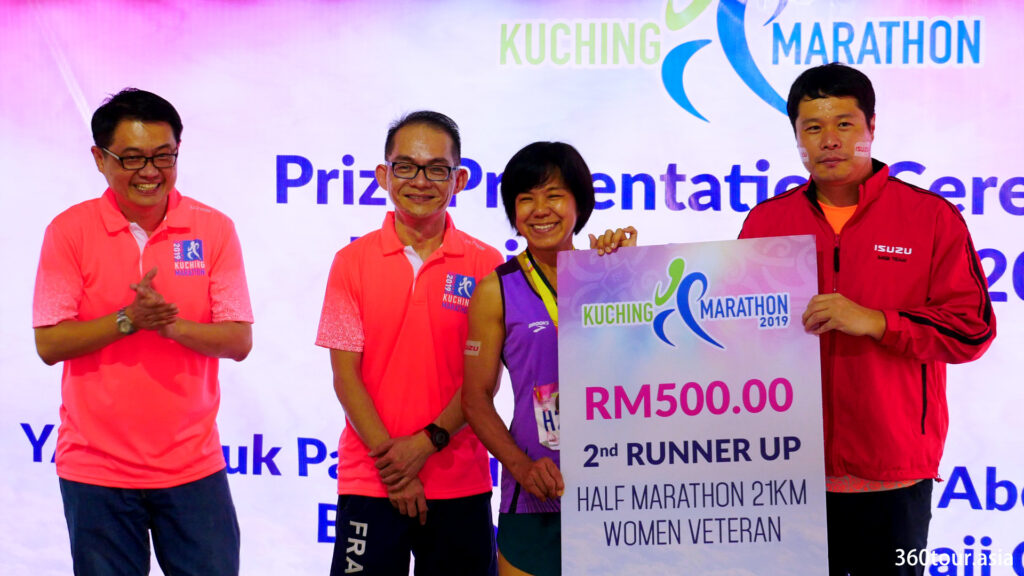 The Half Marathon 21KM Women Veteran 2nd Runner Up.