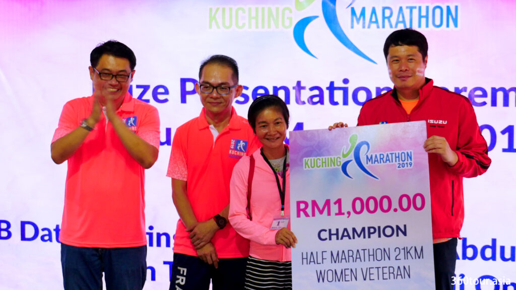 The Half Marathon 21KM Women Veteran Champion.
