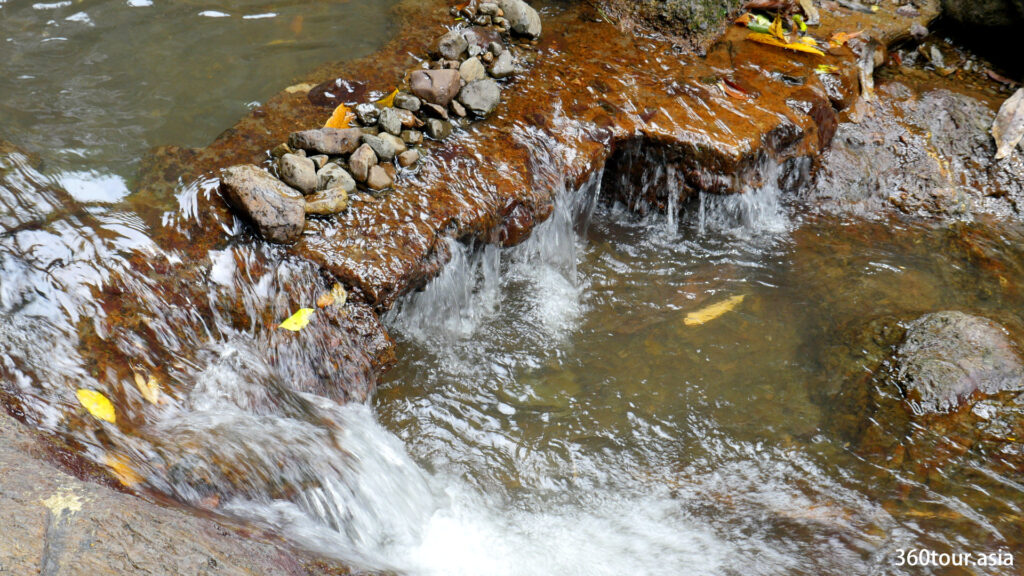 Rocks and water cascade.