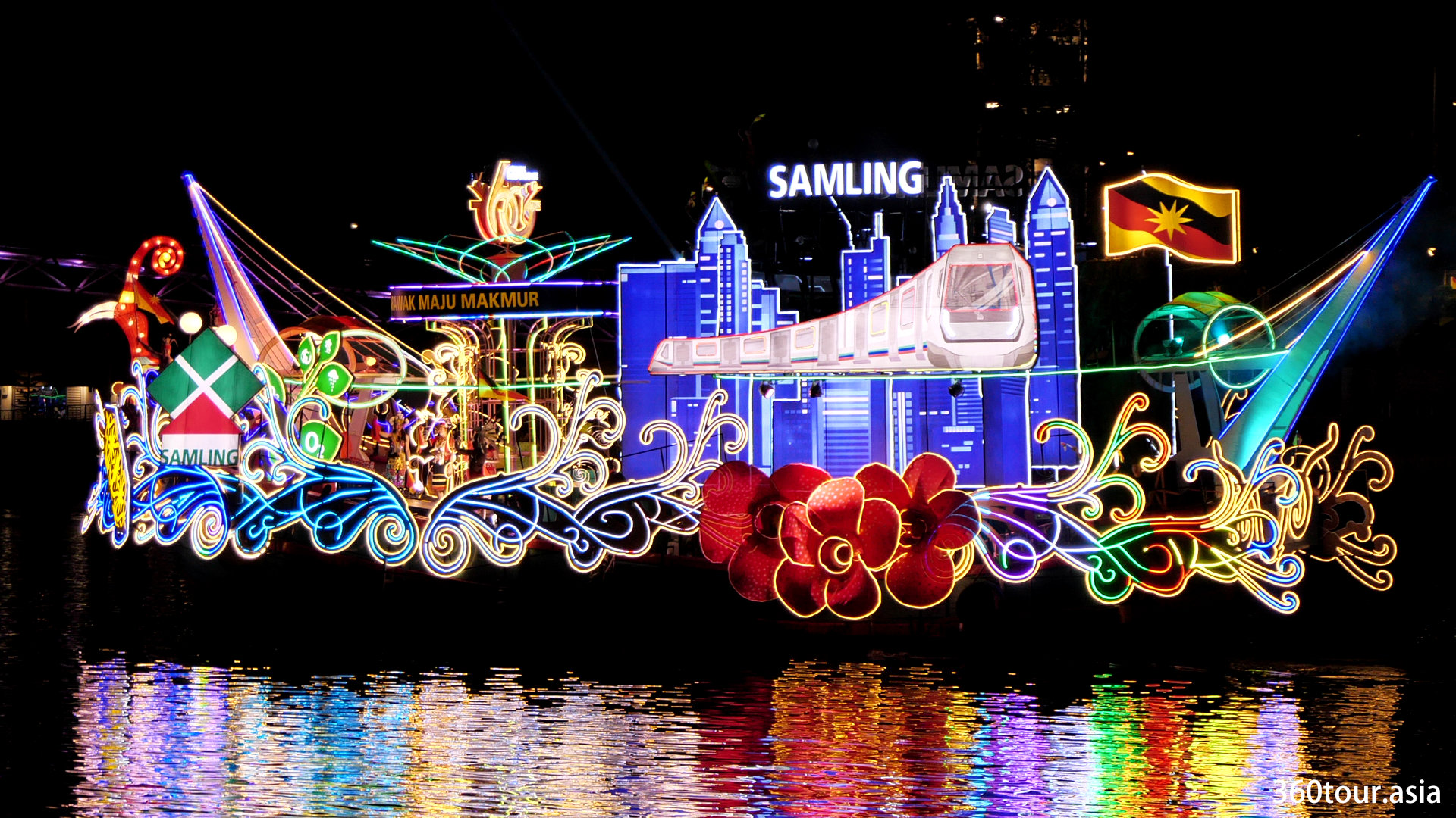 Kuching Waterfront Decorated Boats Parade 2023