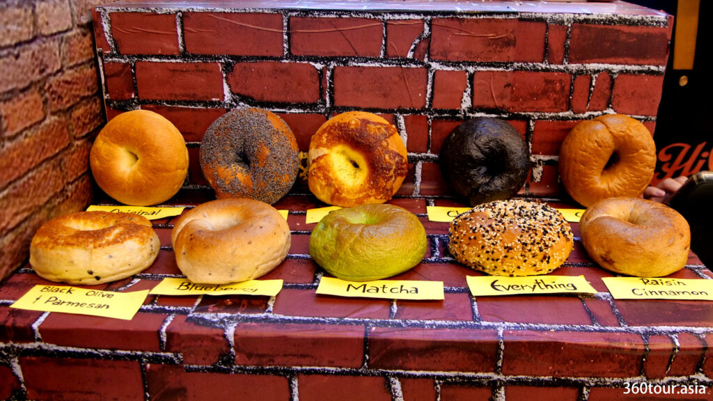 Various different donuts of different flavor.