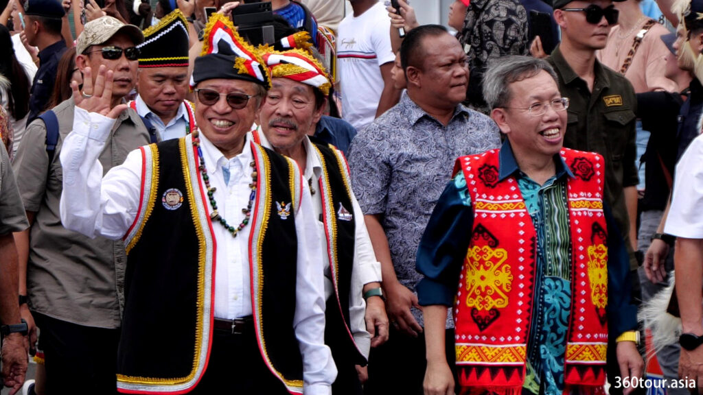The parade is lead by the premier of Sarawak.